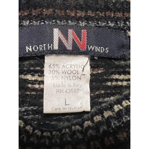 North Winds  Knitted Sweater Mens Size Large Geometric Grandpacore‎ Classic VTG - Picture 3 of 11